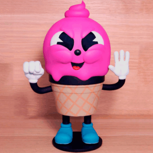 Ejemplo y resultado de nuestro trabajo esculpido y pintdo a mano despues de un largo proceso de diseño en 3D